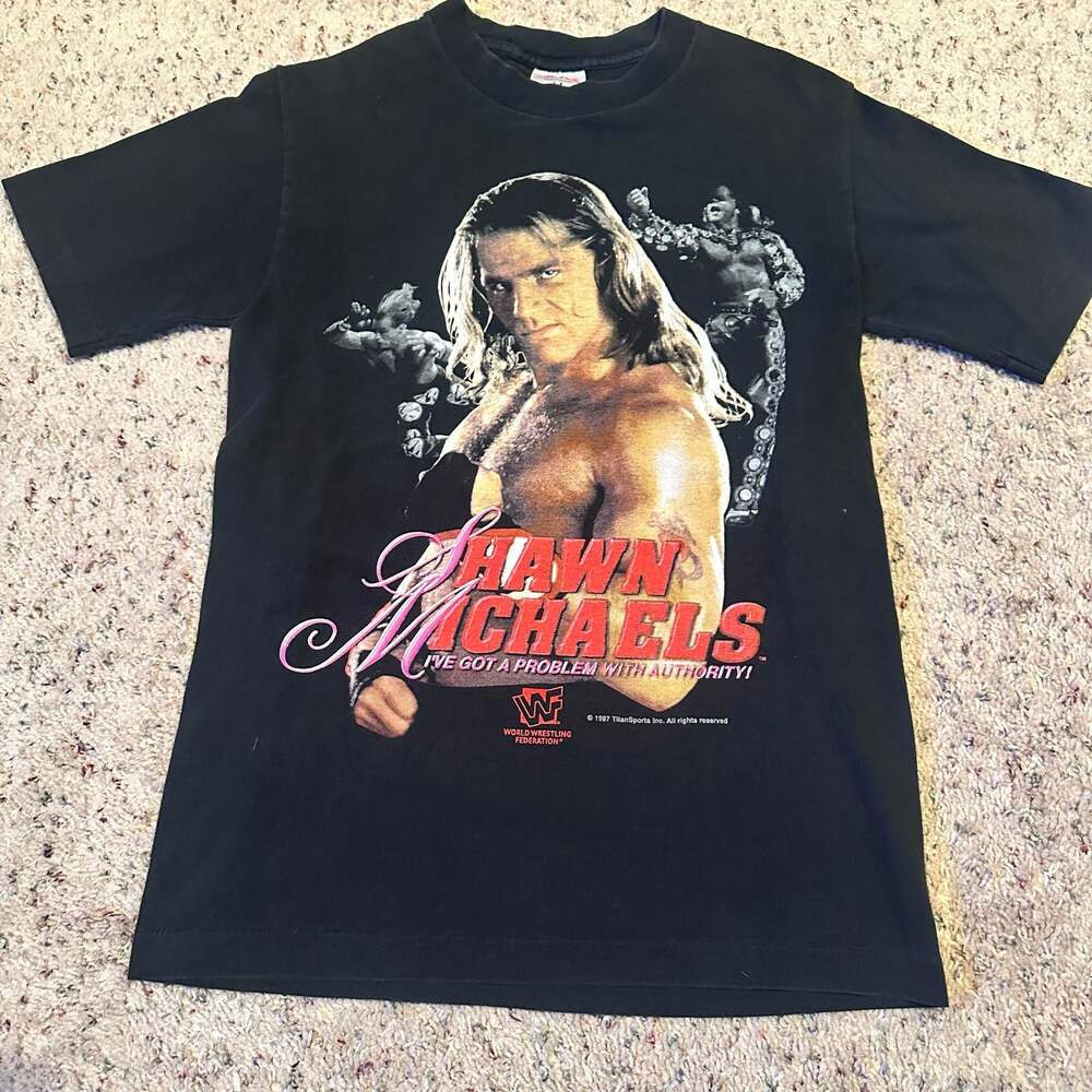 Vintage 1997 WWF Shawn Michaels "I've Got A Problem With Authority!" T-Shirt